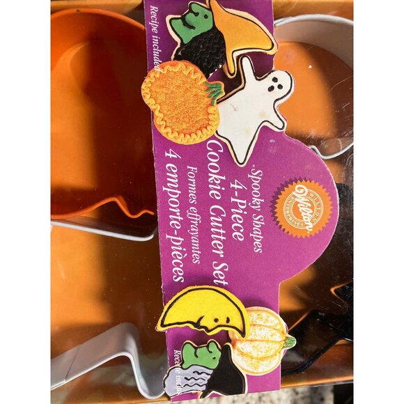 Wilton Spooky Shapes 4-Piece Metal Cookie Cutter Set Halloween Theme 1998 - Picture 2 of 6